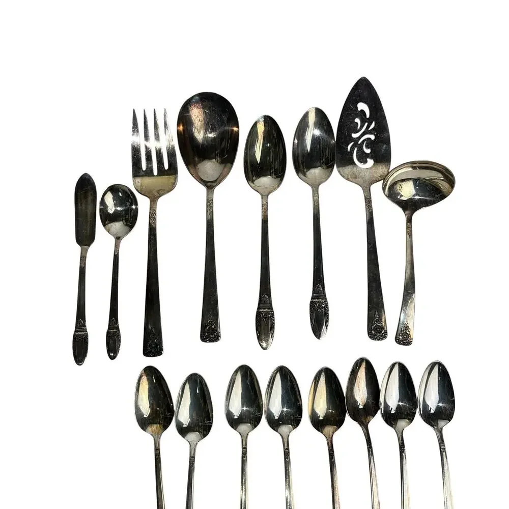 1847 Rogers Bros First Love Silverplate Flatware Set 55 Pieces Service + Serving